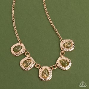 Mayan Masterpiece - Green Necklace and Earrings Set